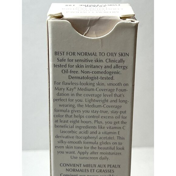 Mary Kay Medium Coverage Foundation Ivory 105 Gray Cap NEW Discontinued - Picture 3 of 3